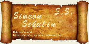 Simeon Sekulin vizit kartica